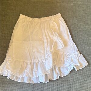 J. Crew Asymmetrical White Ruffle Skirt